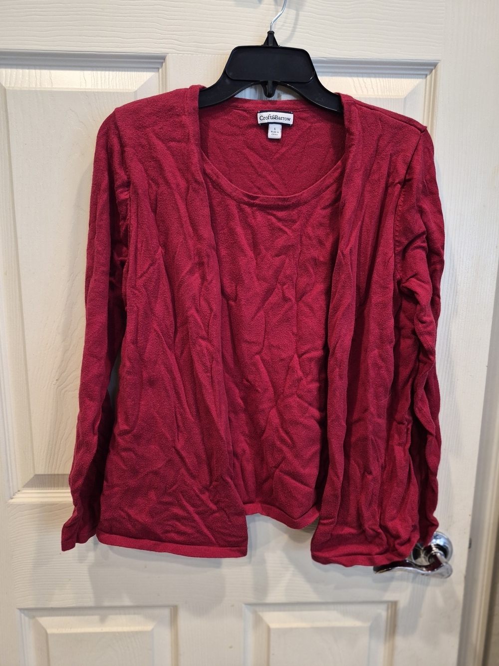 croft & barrow Red Open-Front Layering Cardigan